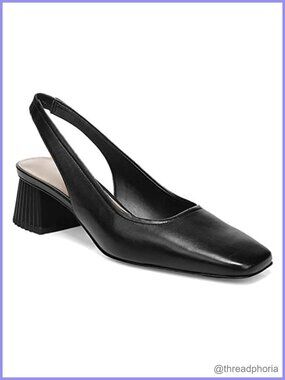 Slingback Low Chunky Block Heel Square Toe Slip On Pumps Dress Work Shoes